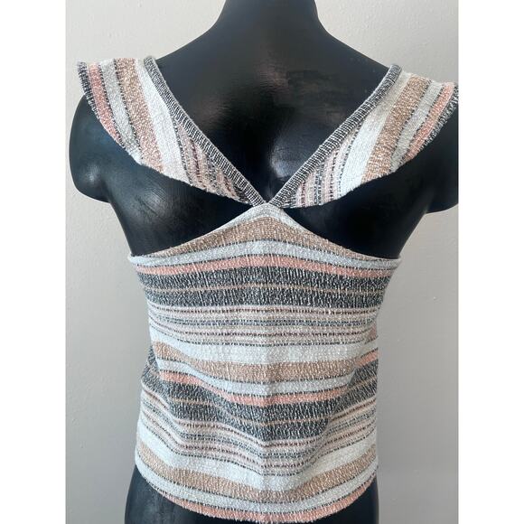 Madewell ruffle halter tank top women’s XXS Neutral color Coastal Boho Beachy - Picture 2 of 4